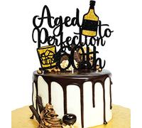 Aloha 60th Birthday Cake Topper - Fabulous Sixty Ceremony Gold Glitter Coconut Tree Décor - Cheers To 60 Wedding Anniversary Hawaii Tropical Party Decoration