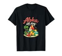 Aloha All Day Surfboard Hibiscus Permanent Vacation T-Shirt