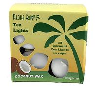 Aloha Bay Coconut wax Candles, Tea Lights, Unscented, White, 12 Candles