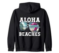 Aloha Beaches Coconut Bra with Tropical Sunglasses Zip Hoodie