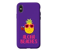 Aloha Beaches Cool Pineapple Summer Vacation Beach Hawaii Case for iPhone X/XS