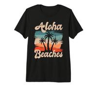 Aloha Beaches Hawaii Surfing Palm Tree Party Vacation Surf Premium T-Shirt