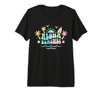 Aloha Beaches Pastel Tropical Retro Typography Premium T-Shirt