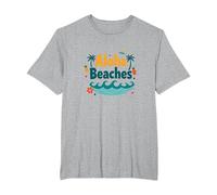 Aloha Beaches Tropical Paradise Summer Vacation T-Shirt, Men's Big and Tall, Heather Grey, 4X Tall