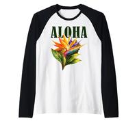 Aloha Bird of Paradise Flower Tropical Floral Hawaiian Vibes Raglan Baseball Tee