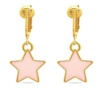 Aloha Earrings Non Pierced Gold Tone Clip On Mini Fun Star Dangling Earrings, One Size, Metal, No Gemstone