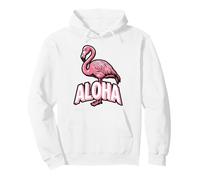 Aloha Flamingo in Sun Hat Summer Vibes Pullover Hoodie