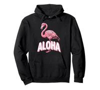 Aloha Flamingo in Sun Hat Summer Vibes Pullover Hoodie