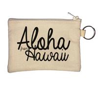 Aloha from Hawaii Key Chain Coin Purse Beige