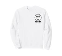 Aloha Happy Face Flower Eyes Hawaiian Vacation Design Sweatshirt