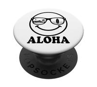Aloha Happy Face Sunglasses Hawaii Surf Beach Vacation PopSockets Adhesive PopGrip