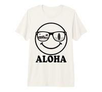Aloha Happy Face Sunglasses Hawaii Surf Beach Vacation Premium T-Shirt