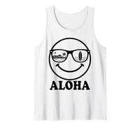 Aloha Happy Face Sunglasses Hawaii Surf Beach Vacation Tank Top