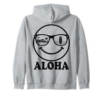 Aloha Happy Face Sunglasses Hawaii Surf Beach Vacation Zip Hoodie
