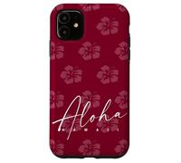 Aloha Hawaii Burgundy Hibiscus Island Vibes Pattern Case for iPhone 11