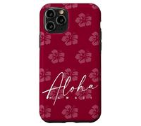 Aloha Hawaii Burgundy Hibiscus Island Vibes Pattern Case for iPhone 11 Pro