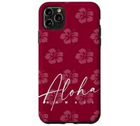 Aloha Hawaii Burgundy Hibiscus Island Vibes Pattern Case for iPhone 11 Pro Max