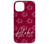 Aloha Hawaii Burgundy Hibiscus Island Vibes Pattern Case for iPhone 14