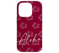 Aloha Hawaii Burgundy Hibiscus Island Vibes Pattern Case for iPhone 14 Pro