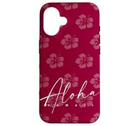 Aloha Hawaii Burgundy Hibiscus Island Vibes Pattern Case for iPhone 16