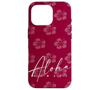 Aloha Hawaii Burgundy Hibiscus Island Vibes Pattern Case for iPhone 16 Pro