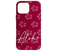 Aloha Hawaii Burgundy Hibiscus Island Vibes Pattern Case for iPhone 16 Pro Max
