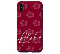Aloha Hawaii Burgundy Hibiscus Island Vibes Pattern Case for iPhone XS Max