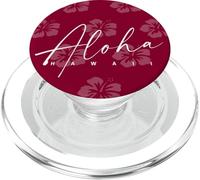 Aloha Hawaii Burgundy Hibiscus Island Vibes Pattern PopSockets PopGrip for MagSafe