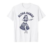 Aloha Hawaii Hawaiian Dancer Lei Luau Beach Vacation Retro T-Shirt
