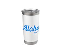 Aloha Hawaii in Blue Script Hawaii Souvenir Stainless Steel Insulated Tumbler