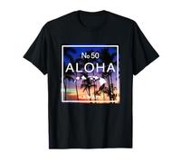 Aloha Hawaii No. 50 State Tropical Beach Sunset T-Shirt