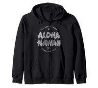 Aloha Hawaii North Shore Paradise Life Vintage Style Zip Hoodie
