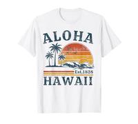 Aloha Hawaii Retro Vintage Sunset Graphic Beach Vacation T-Shirt