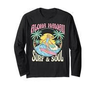 Aloha Hawaii Surf and Soul Retro Tropical Surfer Art Long Sleeve T-Shirt