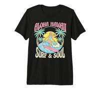 Aloha Hawaii Surf and Soul Retro Tropical Surfer Art Premium T-Shirt