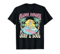 Aloha Hawaii Surf and Soul Retro Tropical Surfer Art Value Graphic T-Shirt