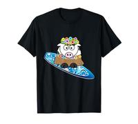 Aloha Hawaii Surfer Cow Hawaiian Hula Animal T-Shirt