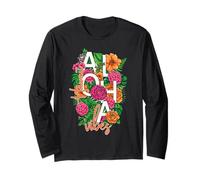 Aloha Hawaii Vibes Tropical Hibiscus Floral Retro Island Long Sleeve T-Shirt