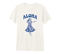 Aloha Hawaiian Hula Dancer Retro Luau Tropical Hibiscus Art Premium T-Shirt