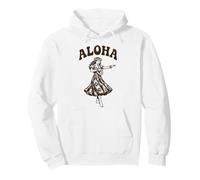 Aloha Hawaiian Hula Dancer Retro Luau Tropical Hibiscus Art Pullover Hoodie