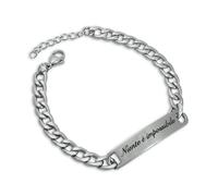 Aloha Men's Bracelet in Steel with Engraving Nothing Is Impossible Bracelet Gift Idea for Men and Boys