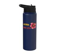 Aloha NUI Loa Hawaiian Saying with Aloha Flower Stainless Steel Insulated Water Bottle