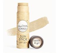 Aloha Plastic-Free Surf Sunblock · Mineral Tinted Sunscreen Stick for Face SPF 50+ · Water-resistant & Reef Safe · 20g (Light Beige)