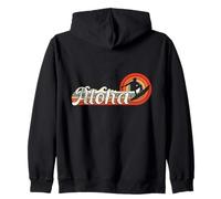 Aloha Retro Sunset Surfer Surfboard Vintage 70s 80s 90s Look Zip Hoodie