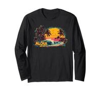 Aloha Spirit Hawaii Vacation Themed Graphic Long Sleeve T-Shirt