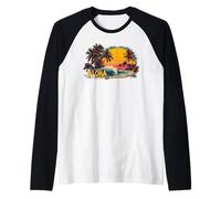 Aloha Spirit Hawaii Vacation Themed Graphic Raglan Baseball Tee