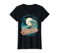Aloha State Getaway Hawaii Ride The Waves Value Graphic T-Shirt, Women, Black, S