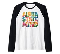 Aloha State of Mind Hawaii Themed Summer Graphic Raglan Baseball Tee