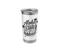 Aloha State of Mind Hawaiian Surf Beach Palm Wave Graphic Stainless Steel Insulated Tumbler