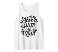 Aloha State of Mind Surfing Hawaiian Beach Palm Wave Surfer Tank Top